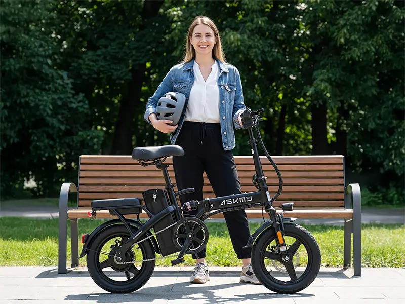 REOCRO RE0-14 Black Matte foldable electric bike - 700W peak motor, 25 lbs lightweight, UL certified, $199